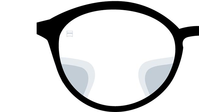 Vizualizare cu lentile progresive ZEISS SmartLife Superb. Imaginea arată vederea prin lentile.