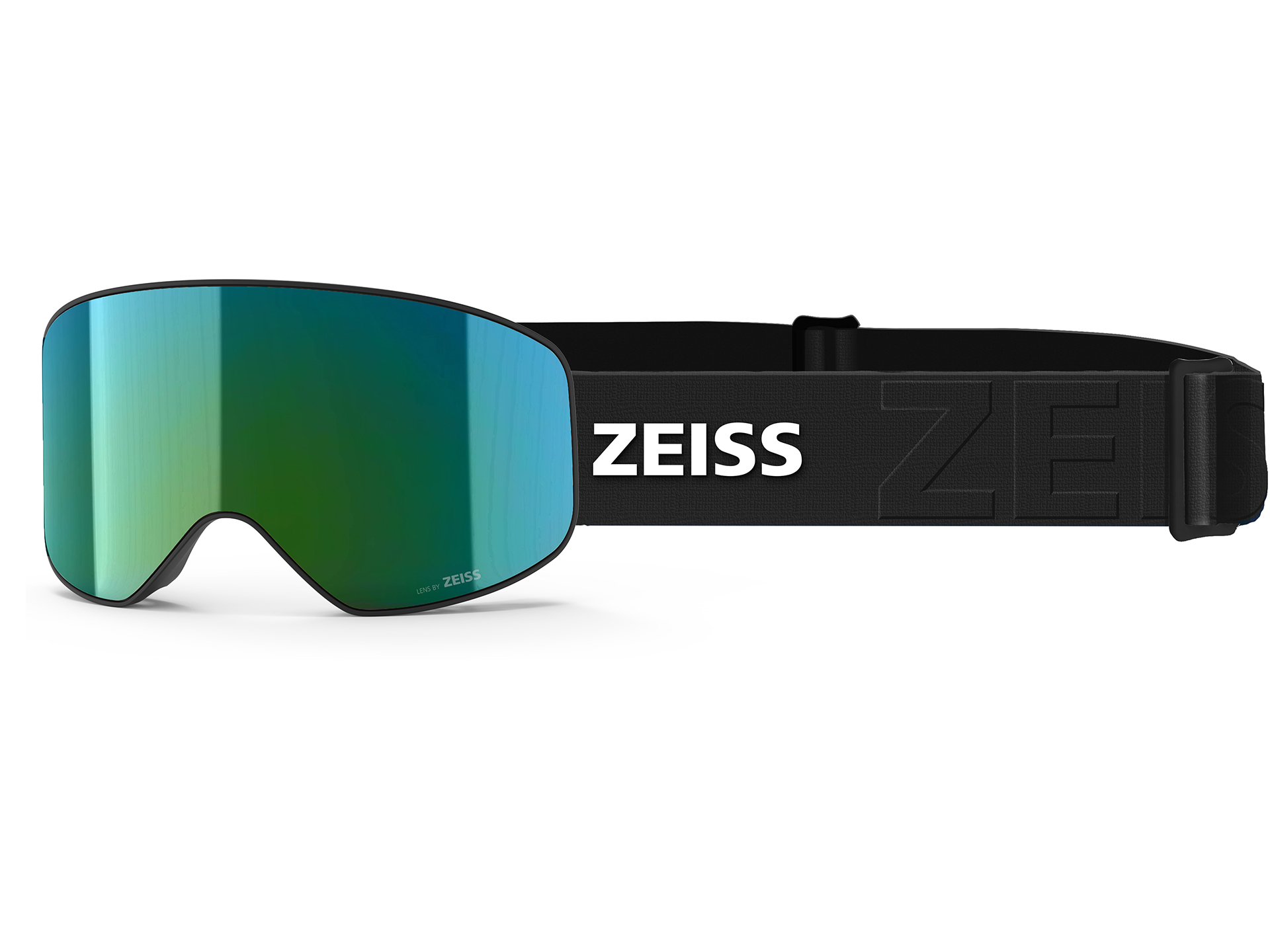 Ochelari de protecție pentru zăpadă ZEISS cu vizor turcoaz și bandă elastică neagră
