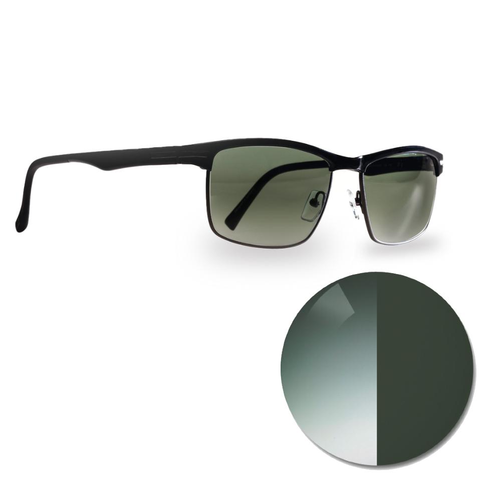 Ochelari de vedere cu ZEISS AdaptiveSun degrade Pioneer și un punct de culoare în nuanțe de culoare deschisă și închisă