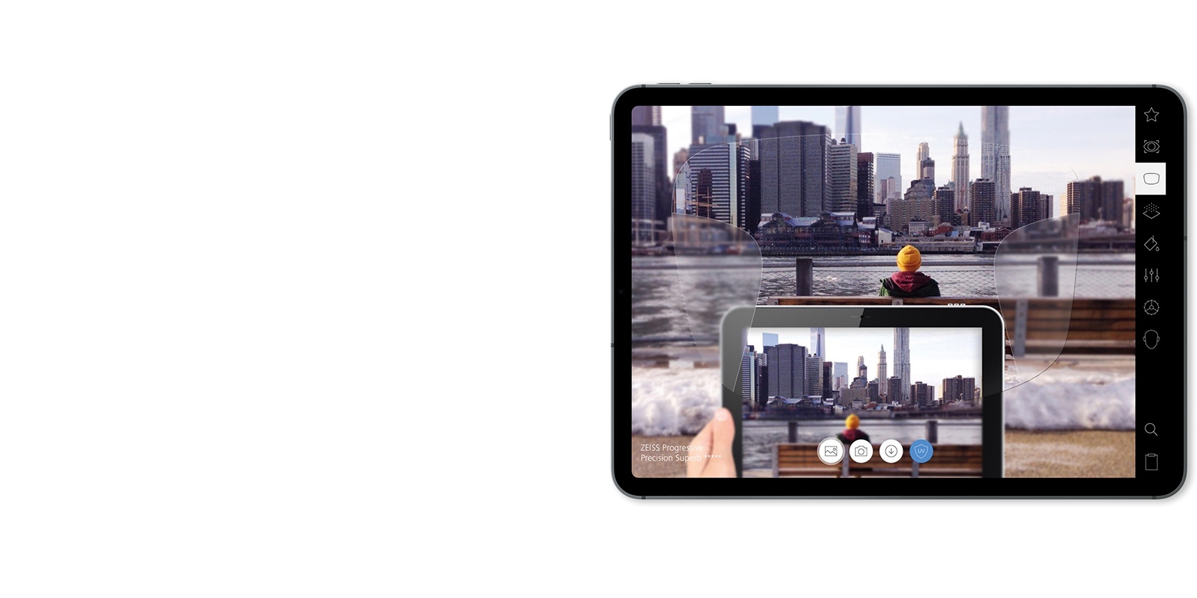 Demonstrație lentile ZEISS pe iPad în AR.