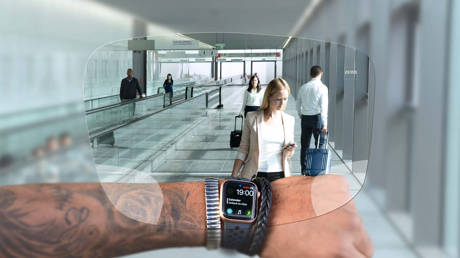 Viziualizare cu lentile ZEISS SmartLife Digital. Imaginea arată vederea prin lentile. 