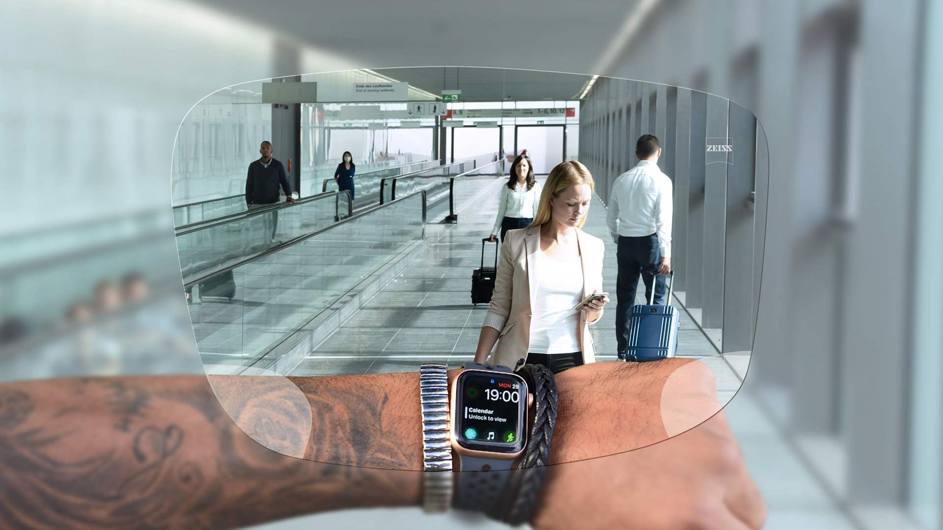 Vizualizare cu lentile individuale ZEISS SmartLife Digital. Imaginea arată vederea prin lentile. 